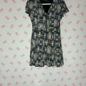 Angel Black and White Geometric Mini Dress